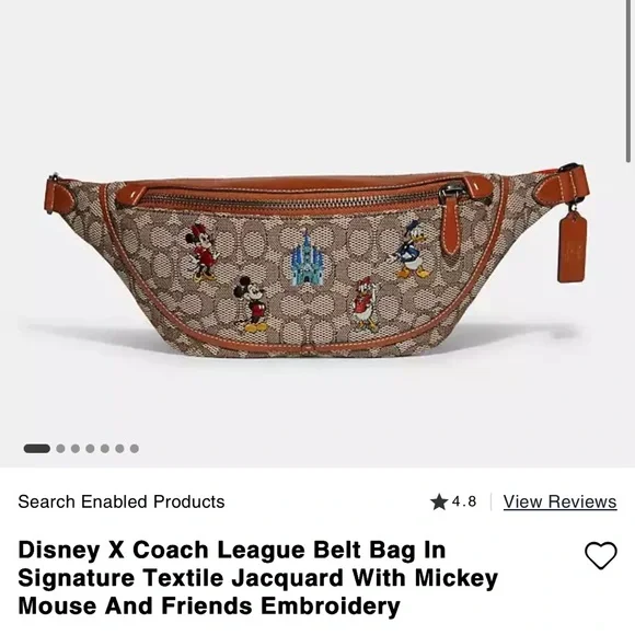 Coach Belt Bag with Mickey Mouse Embroidery - Picture 1 of 7